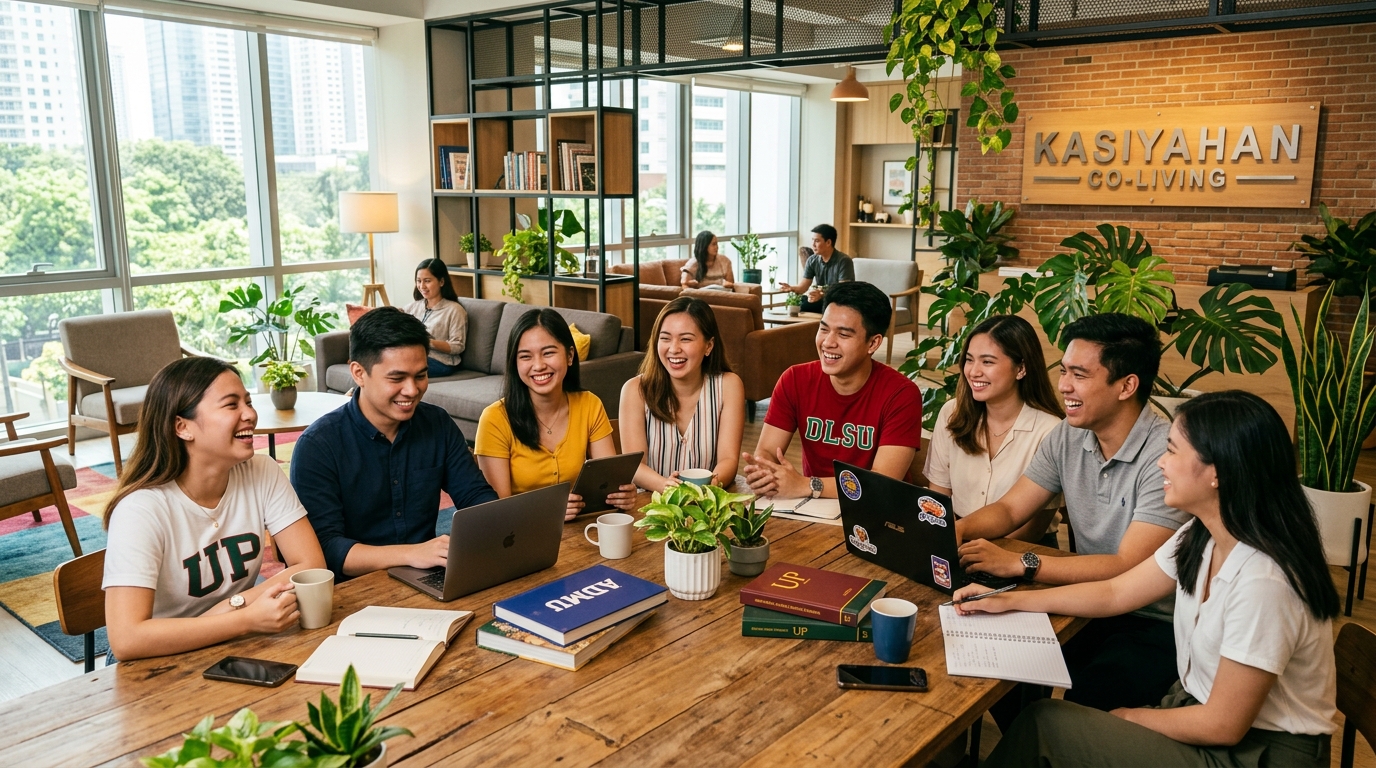 Filipino students and young professionals co-living community in Metro Manila